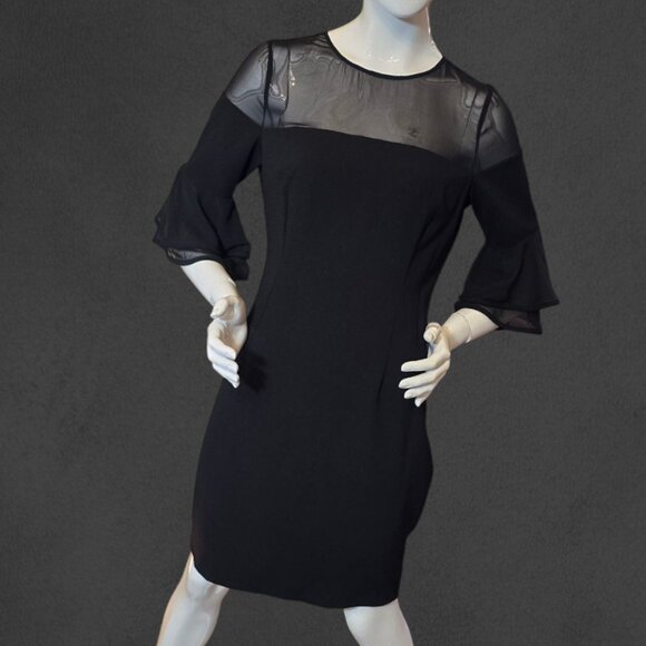 AIDAN MATTOX Black Tie Evening Bodycon Dress sz 10 - Picture 6 of 7
